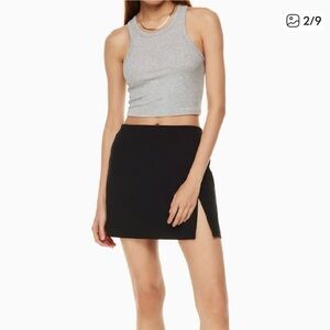 Sunday Best Black Mini Skirt with Subtle Front Seam